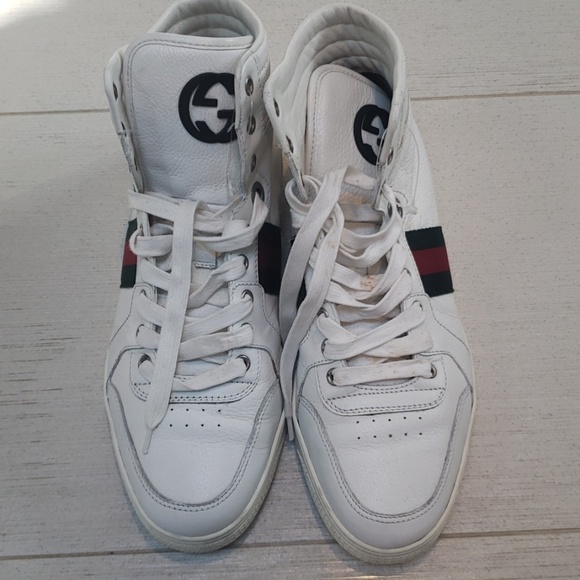 Authentic Men's gucci leather high top shoes - Picture 3 of 8